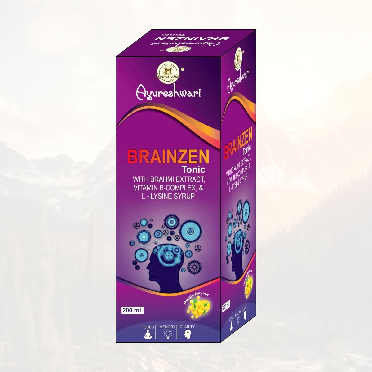 Ayureshwari Brainzen Tonic – Brain Health & Memory Support Syrup with Brahmi & Vitamin B-Complex (200 ml) – image 2