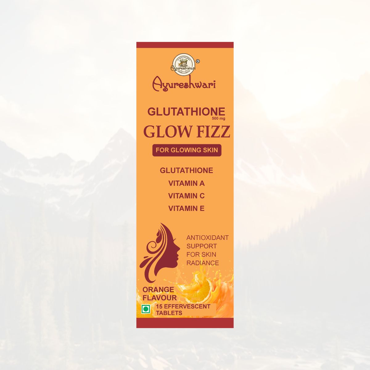 Ayureshwari Glutathione Glow Fizz Tablets – Skin Brightening & Antioxidant Support (15 Effervescent Tablets) – image 2