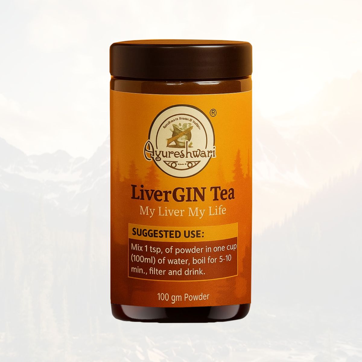 Ayureshwari LiverGIN Tea – Herbal Liver Detox & Digestive Tea Powder (100 gm)