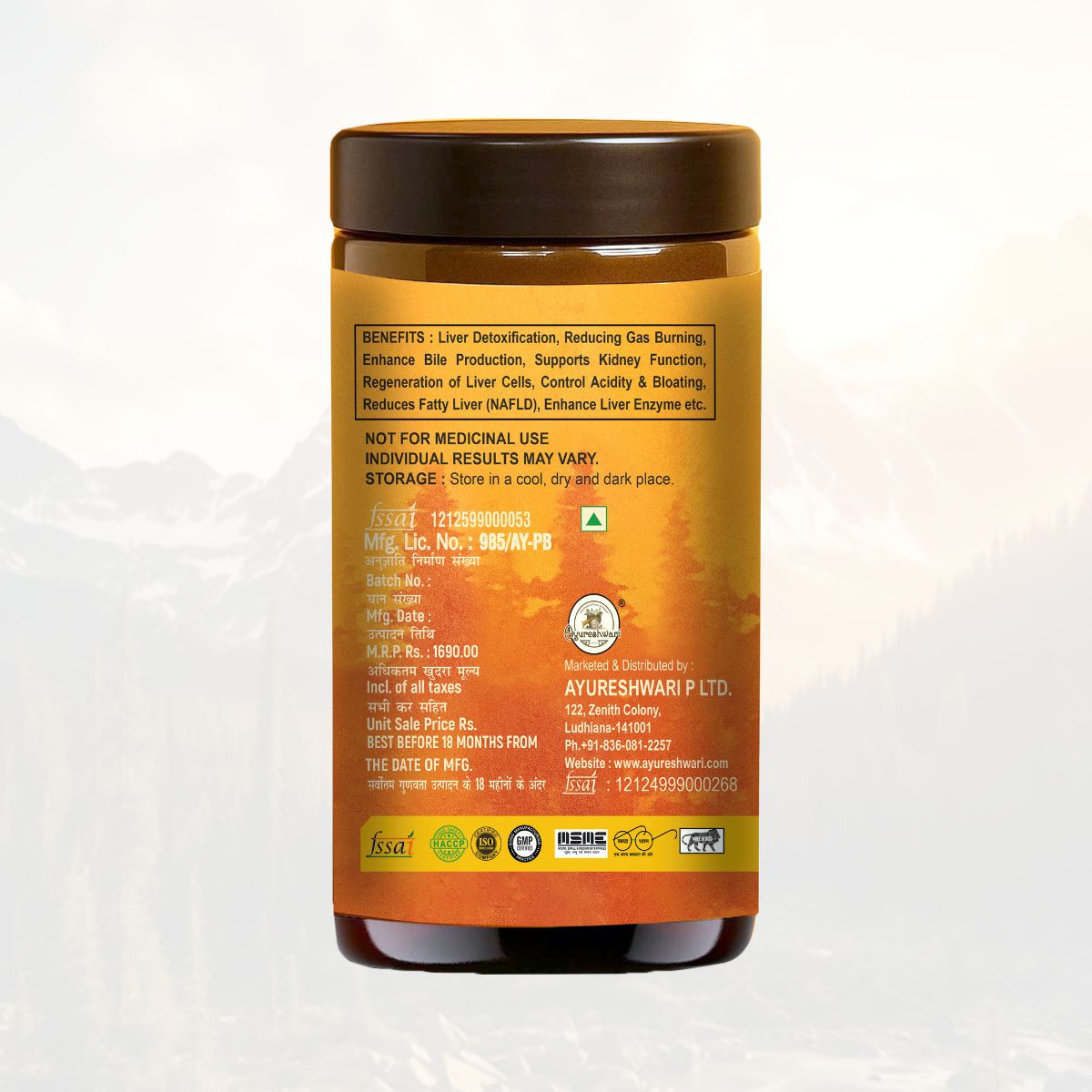 Ayureshwari LiverGIN Tea – Herbal Liver Detox & Digestive Tea Powder (100 gm) – image 2