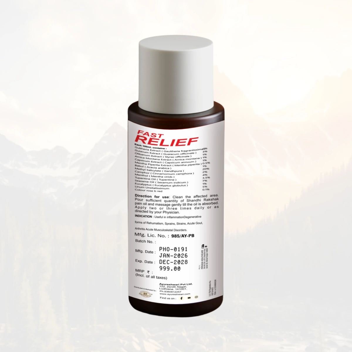 Ayureshwari Sandhi Rakshak Pain Relief Oil – Fast Relief for Joint & Muscle Pain (100 ml) – image 3