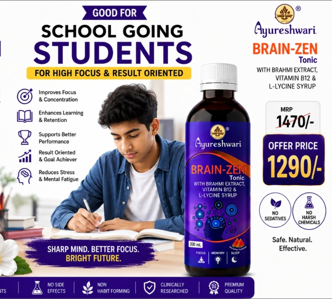 Ayureshwari Brainzen Tonic – Brain Health & Memory Support Syrup with Brahmi & Vitamin B-Complex (200 ml) – image 12