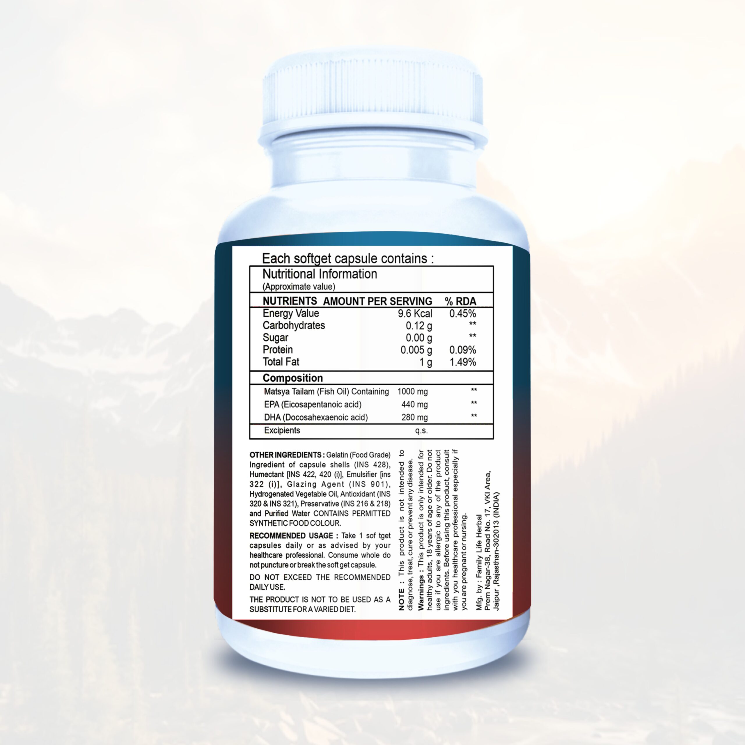 Ayureshwari Omega-3 Fish Oil (Healthier Heart and Brain )